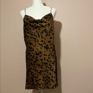 Crescent Leopard Print Mini‎ Dress